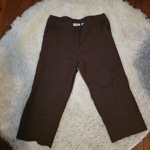 Liz Claiborne Villager Dark Brown Pull-On Capri